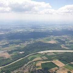 Flugwegposition um 11:53:22: Aufgenommen in der Nähe von Neuburg-Schrobenhausen, Deutschland in 1499 Meter